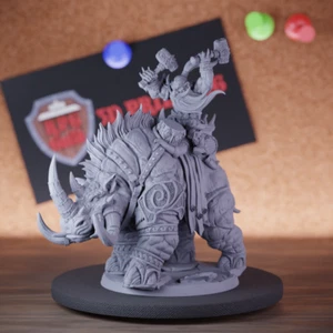 Dwarf Monster Rider Miniature Brute Dungeons and Dragons Mini DnD 5e TTRPG - Picture 1 of 8