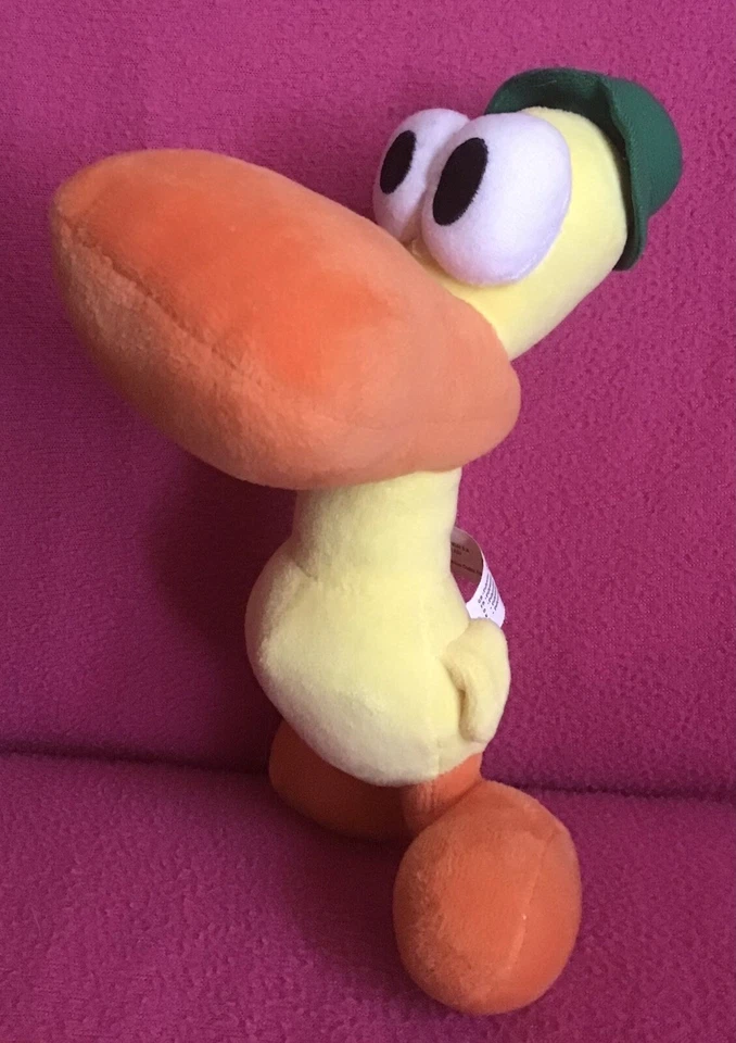 Juguete de felpa suave Bandai Pocoyo Pato amarillo con chirrido 8"" 2005 Foto 1 de 4