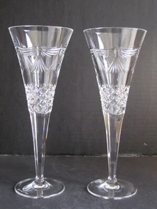 2 Waterford Millennium 5 Universal Toasting Flute Pair January 1, 2000 Unused - Picture 1 of 6