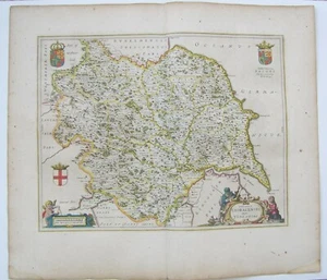 Yorkshire: antique map by Johan Blaeu, 1645 (1648 edition) - Picture 1 of 6