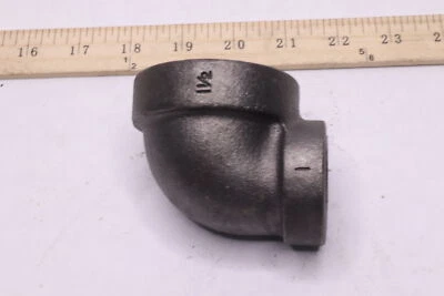 90 Degrees Threaded Elbow #3000 A/SA105 Carbon Steel 1" x 1-1/2" - Image 1 of 3