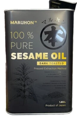 Maruhon 100% Pure Sesame Oil Dark Toasted 56 Fluid Ounce| 1.65 LITRES| JAPANESE - Image 1 of 3