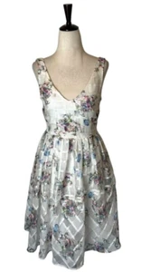 Maeve Anthropologie Dress Women 2 White Floral Peony Garden Boho Cottagecore - Picture 1 of 14