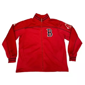 Boston Red Sox Jacket | Mens Red Majestic Baseball Full Zip Track Top MLB Sports - Picture 1 of 4