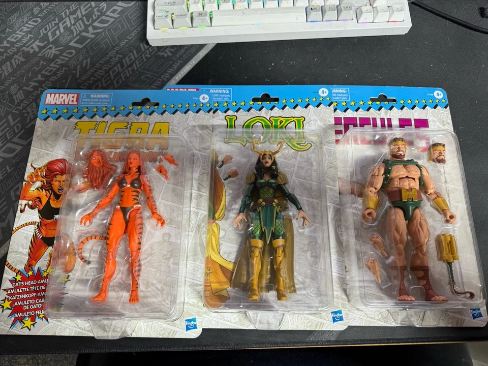 Lote Hasbro Marvel Legends Retro Hércules, Tigra, Loki Foto 1 de 1