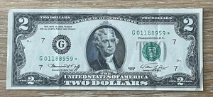1976 Two Dollar Star Note G 01188959 - Picture 1 of 11