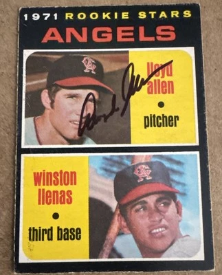 Winston Llenas / Lloyd Allen 1971 O-Pee-Chee #152 Autographed By Allen ANGELS RC - Image 1 of 2