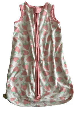 Baby Girl Zip Up Lullaby Co. Size 0-6 Mos. Pink With Strawberries - Image 1 of 3