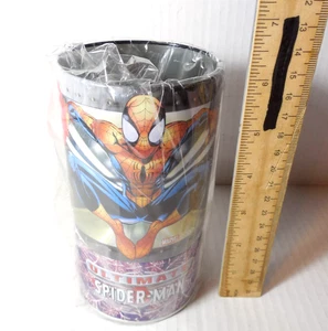 Ultimate Spiderman Marvel Tin Spider Pencil Cup Compartment Vintage New Y2K 2001 - Picture 1 of 9