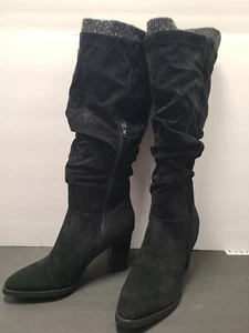 Shoedazzle Damenstiefel mit Absatz schwarz Größe 12 - Bild 1 von 9
