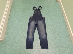 Pelele vaquero Next Age 12 años cintura 31" pierna 25" descolorido azul oscuro niñas - Imagen 1 de 5