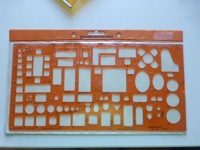 Zeichenschablone STANDARDGRAPH N° 7343 Architekt Maßstab 1 : 50 UNBENUTZT - Bild 1 von 1