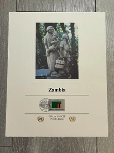 Zambia Flag Stamps Official UNICEF Proof Edition of First Day of Issue, '86 - Picture 1 of 1