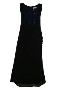 Abito Da Sera Sheego Abito Da Ballo Abito Senza Maniche Donna Nero Taglia 28 29 - Foto 1 di 5