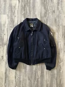 Chaqueta de Vuelo de Lana Avirex Años 70 De Colección Marina de los Estados Unidos (L) BuAero Invierno Pesada M-445A - Imagen 1 de 13