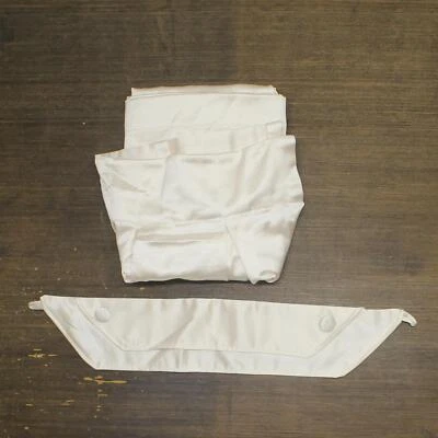 Croscill 经典缎面窗户窗帘单件带绑带白色 52 x 84 — 第 1/4 张图片