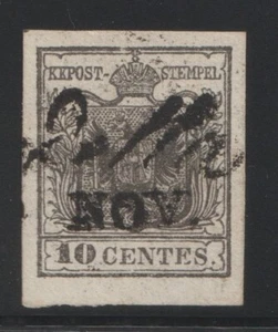 ANTICHI STATI LOMBARDO -VENETO 10 CENT NERO RIF 2518 - Foto 1 di 2