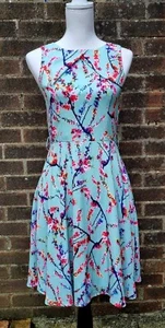 Darling London Sleeveless Mint Green Floral Mini Dress Size UK 10 - Picture 1 of 20