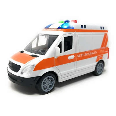 Spielzeug Krankenwagen Rettungswagen Töne Sound Sirene Licht Blaulicht Kinder - Bild 1 von 4