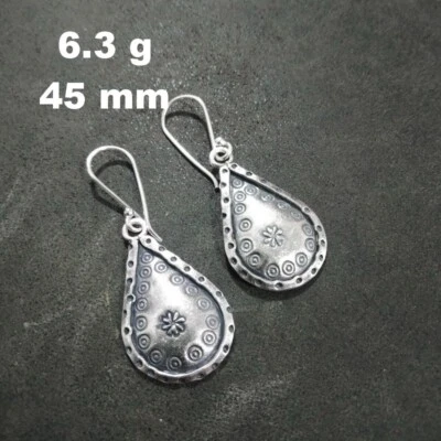 FINE SILVER EARRINGS 925 STERLING CRAFT Dangle 6g Vintage Little Charms L1911 - Image 1 of 4