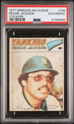 Pegatinas Liga Venezolana 1977 136 Reggie Jackson - PSA Auténticas Foto 1 de 2