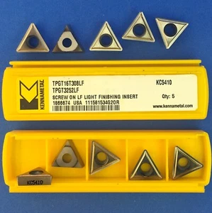 5pc KENNAMETAL TPGT 16T308LF TPGT 3252LF Carbide Inserts KC5410🎯Machinist - Picture 1 of 1
