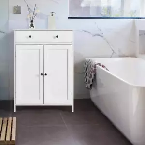 Bathroom Storage Cabinet with Drawer & 2 Shelve Bathroom Floor Cabinet Organizer - Picture 1 of 8