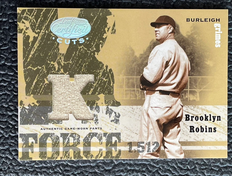 🔥BURLEIGH GRIMES 2004 CERTIFIED LEGENDARY CUTS GAME USED PATCH CARD /100!🔥 - Image 1 of 2