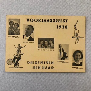 1938 German Circus Event Postcard Performers Bicycle Acrobat Day Ruth Sayton + - Picture 1 of 7