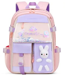 School Backpack for Girls, Lightweight Waterproof Cute Bunny School Bookbag f... - Picture 1 of 7