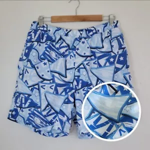 VINEYARD VINES blau Badeshorts Herren Größe Large Wal Sterne Druck Kordelzug - Bild 1 von 12
