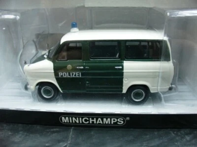 WOW EXTREMELY RARE Ford Transit 1.7L SWB Bus 1971 Polizei 1:43 Minichamps-Spark - Image 1 of 4