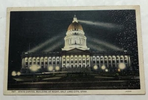 State Capitol Building At Night, Salt Lake City, Utah. Postcard (E2) - Picture 1 of 2