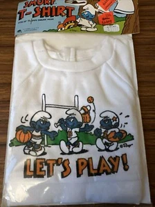 Vintage Smurfs T Shirt For 22 Inch Plush Lets Play NEW - Picture 1 of 10