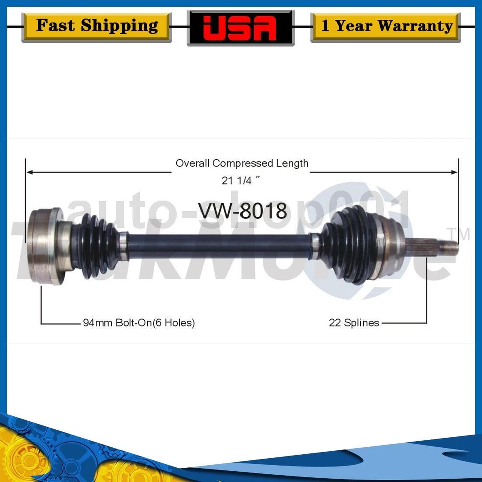 Front Left CV Axle Joint Shaft For Volkswagen Rabbit 1.5L 1977 1976 1975 - Image 1 of 1