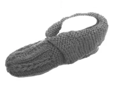 Slippers Knitting Pattern Unisex # 2 Knitting Booties With Crochet Accent - Image 1 of 4
