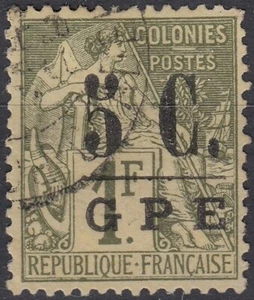 GUADELOUPE : ALPHEE DUBOIS SURCHARGE N° 11 AVEC OBLITERATION DISCRETE - Picture 1 of 2