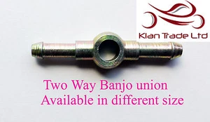 Double two way fuel diesal PLAIN TAIL BANJO EYE UNION LINE HOSE FITTINGS steel - Picture 1 of 5