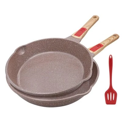 AIKENBBKK Nonstick Ceramic Deep Frying Pan Set 10" And 11" Healthy Frying Pan Skillet Set