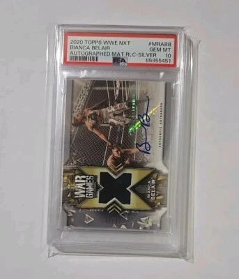 2020 Topps WWE NXT Autograph Mat Relic - Silver #/25 - Bianca Belair Auto PSA 10 - Image 1 of 4