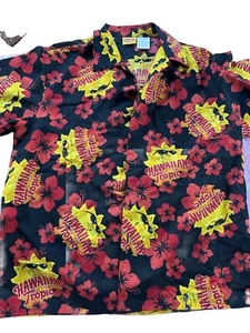 NOS Vtg HAWAIIAN TROPIC Camp Shirt Sunshine Tanning Lotion Ad Promo Black M - Picture 1 of 11