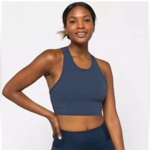 THREADS 4 THOUGHT REACTIVE KENSI RIB SPORTS BRA NWT LARGE, HEATHER BLUE COLOR - Picture 1 of 14