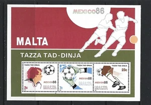 MALTA - 1986 WORLD CUP SOCCER SOUVENIR SHEET - SCOTT 681a - MNH - Picture 1 of 1
