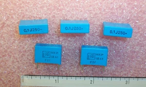 QTY (50) .1uf 250V 5% METALLIZED POLYPROPYLENE FILM CAPACITORS MKP1841-410-254 - Picture 1 of 1