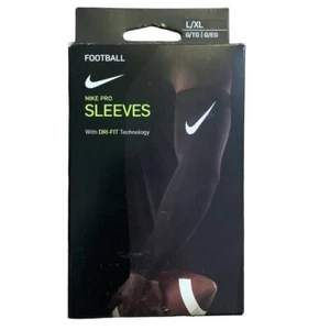 NIKE PRO DRI-FIT MANICHE CALCIO COMPRESSIONE (2) NERE UOMO TAGLIA L/XL NUOVE CON SCATOLA - Foto 1 di 4