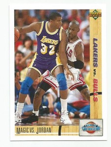 Michael Jordan 1991-92 Upper Deck #34 w/Magic Johnson (Classic Confrontation)
