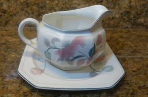 Mikasa Continental SILK FLOWERS *GRAVY BOAT W/LINER PLATE * F3003 - Picture 1 of 2