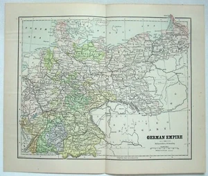 German Empire - Original 1888 Map by Hunt & Eaton. Germany Antique - Picture 1 of 5