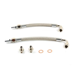 6AN Water line Fits Garrett T25 T28 GT25R GT28R GT30R TD05 TD06 w/ 13mm barb - Foto 1 di 4