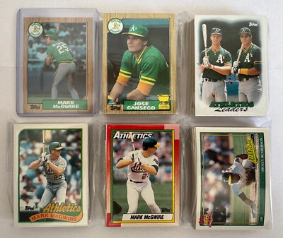 Oakland A's 1987-91 Topps Командный Набор Лот (5 комплектов с McGwire, 5 HOFers) - Изображение 1 из 3